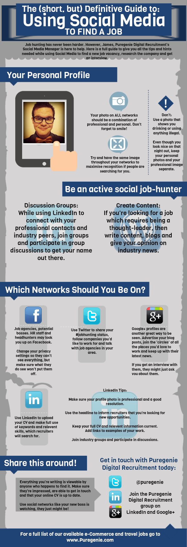 Using Social Media to Job Hunt - Infographic