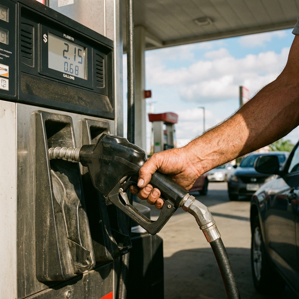 Close-up of a hand holding a fuel nozzle at a pump displaying $2.15 and 0.68 gallons, vancouver gas price, high gas prices, record gas price, oil prices, oil pump, high, expensive. electric vehicles Canada, electric bikes Canada, e-bikes for families, Canadian EV rebates 2026, EVAP rebate Canada, electric motorcycles Canada, Beachman electric café racer, Slate Auto truck, Rad Power Bikes Canada, Emmo electric bikes, Pedal Electric, Pedal Electric AWD, electric bikes for commuting, EV incentives Canada, provincial EV rebates, best electric bikes 2026, electric cargo bike Canada, family electric vehicles, Canadian dad blog, gas prices Canada 2026, home EV charging Canada, zero emission vehicles Canada, electric vehicle affordability, best EVs for families Canada, Chevrolet Equinox EV Canada, Hyundai IONIQ 5 Canada, Kia EV9 Canada, electric bikes vs cars, sustainable commuting Canada, electric pickup truck Canada, e-bike commuting, Canadian electric vehicle guide, EV savings Canada, electric motorcycle Canada, Biktrix e-bikes, Surface 604 e-bike, RadWagon 5 Canada, Emmo Zone GTS, electric two-wheelers Canada, clean energy transportation, EV lifestyle Canada, electric vehicle rebate Ontario, electric vehicle rebate BC, electric vehicle rebate Quebec, Manitoba EV rebate, best affordable EVs Canada 2026, DIY electric truck, customisable electric vehicle, all-wheel drive e-bike, electric bikes for commuters, family-friendly EVs